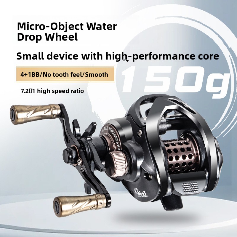 Ice Fishing Line - Wassertropfenrolle mit Metallspule, Anti-Schnurbruch-Angelrolle, Tiefsee-Angelrolle, Köder-Angelrolle,