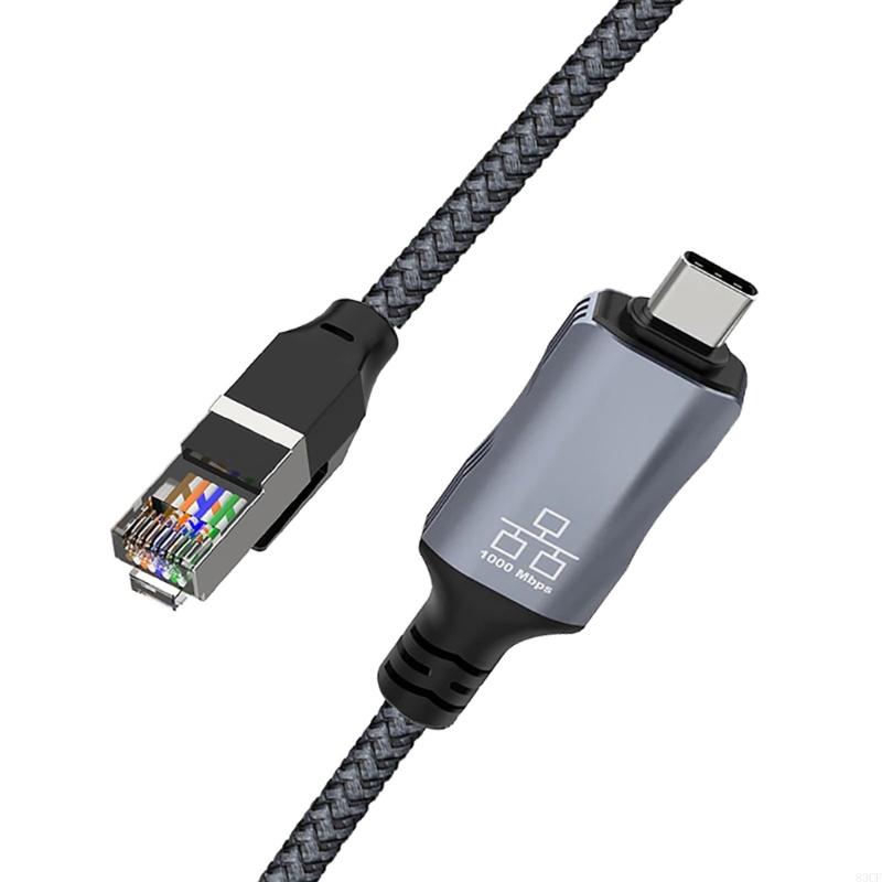 Braided Line - Schnelles USB-C-zu-RJ45-Netzwerkkabel, 1,8 m, geflochten, stabiler