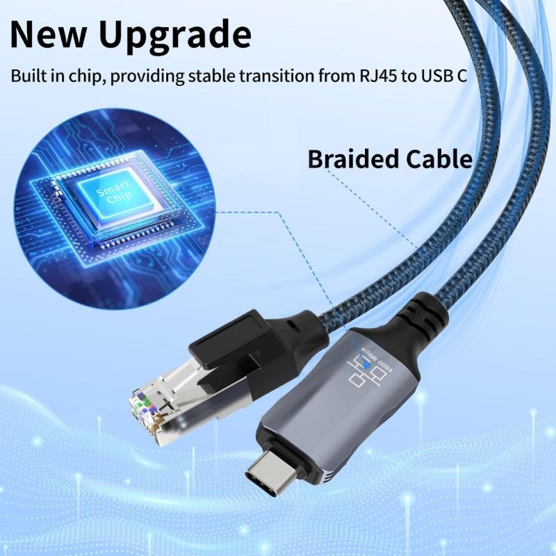 Schnelles USB-C-zu-RJ45-Netzwe – Braided Line Bewertung und Preis